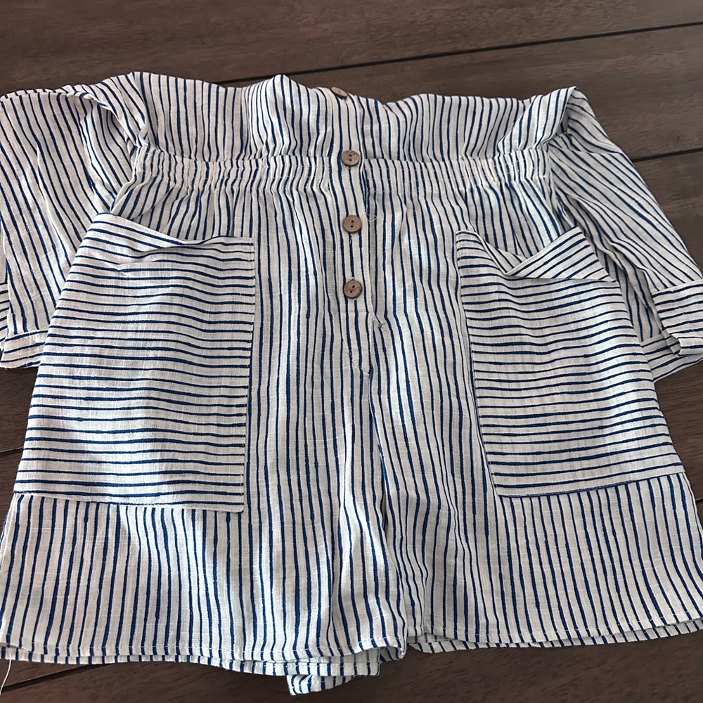 Striped Button-Down Romper - image 5